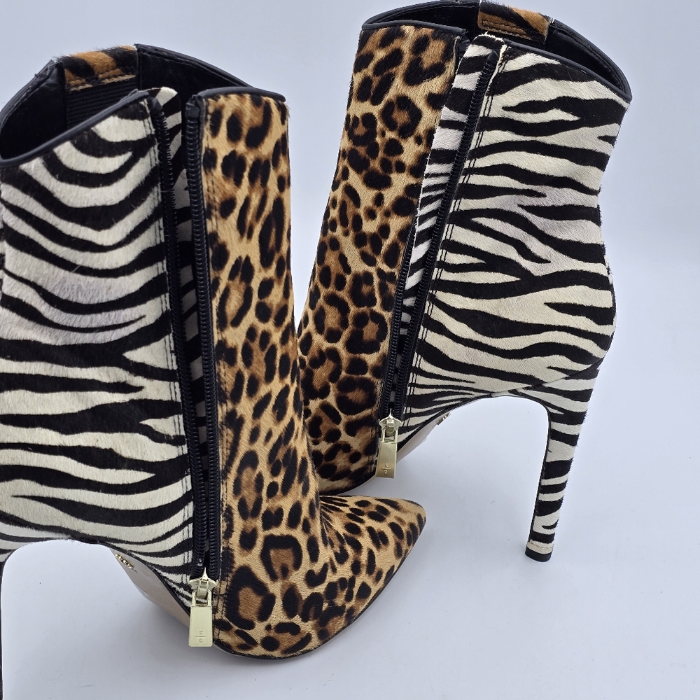 NWOT Kenneth Cole NY Riley 110 Western Ponty-Toe Heeled Animal Print Booties, 8M - Picture 10 of 16